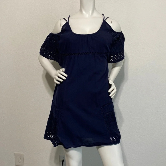 Anthropologie dRA Nancy Navy Eyelet Cotton Dress Size S - Picture 3 of 12